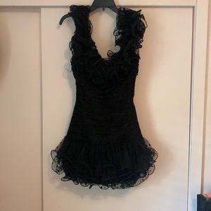Sherri Hill black poka dot dress